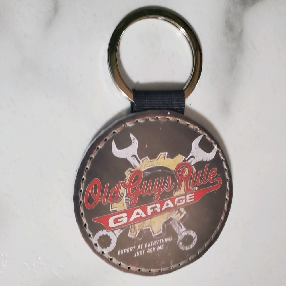 Old Guys Rule GARAGE Keychain